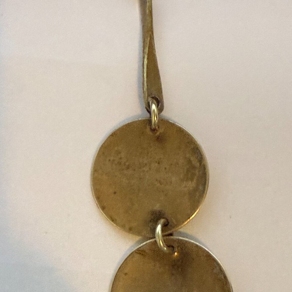 Hammered Brass Disc Panel Necklace - image 8